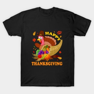 Happy Thanksgiving Shirts For Boys Girls Kids Pilgrim Turkey T-Shirt